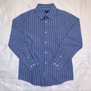 Cherokee Blue and White Striped Button Down Shirt